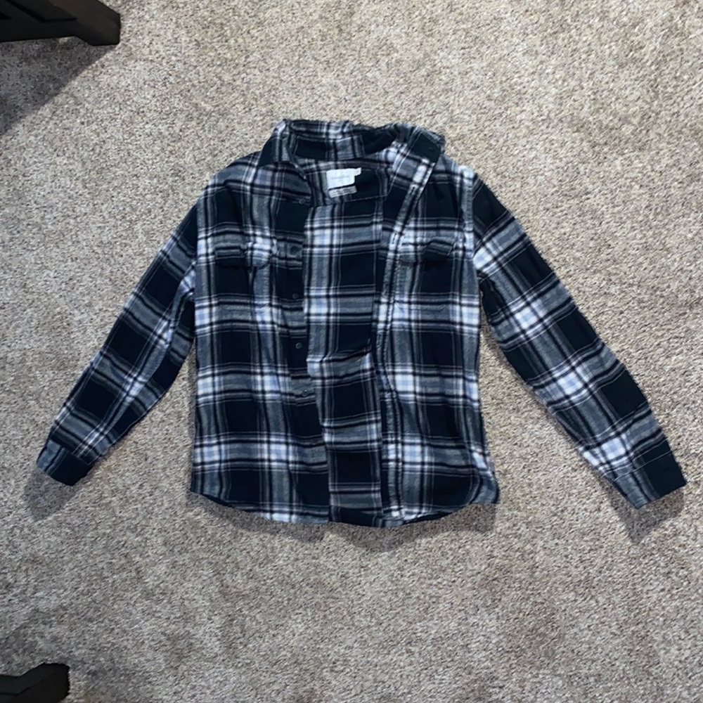 Black Men’s M Flannel Button Up